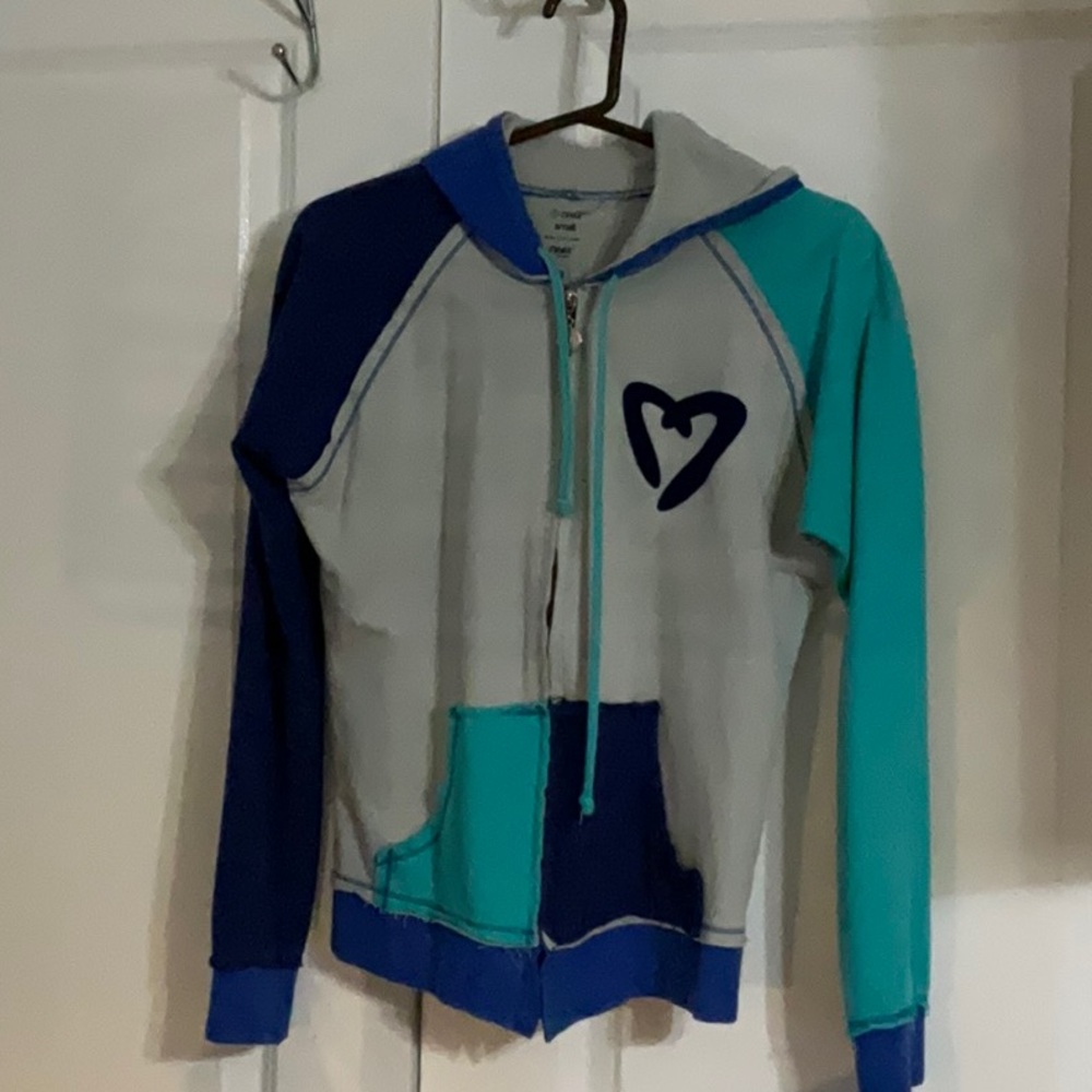 Colorblock Hoodie with Heart Patch
